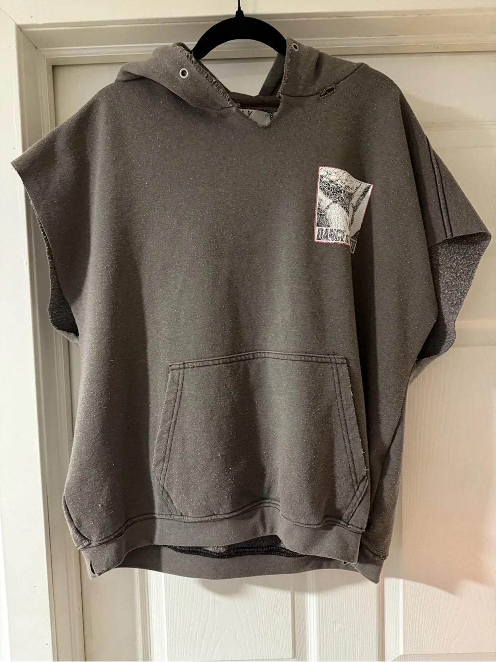 Paly Hollywood DR blue cut off hooded sweatshirt